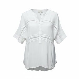 LOFT White Short Sleeve Blouse – Size Large